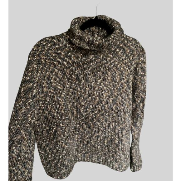 Sonoma Wool Chocolate Brown Chunky Knit Oversized Sweater XL Heritage Rustic - Picture 3 of 5